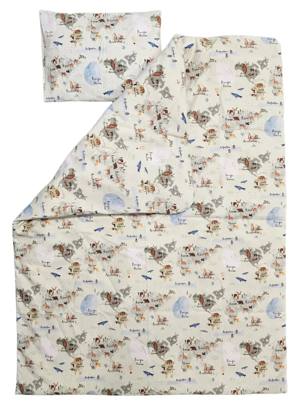 Bedding set 60x120cm - 2-piece - Map of the world