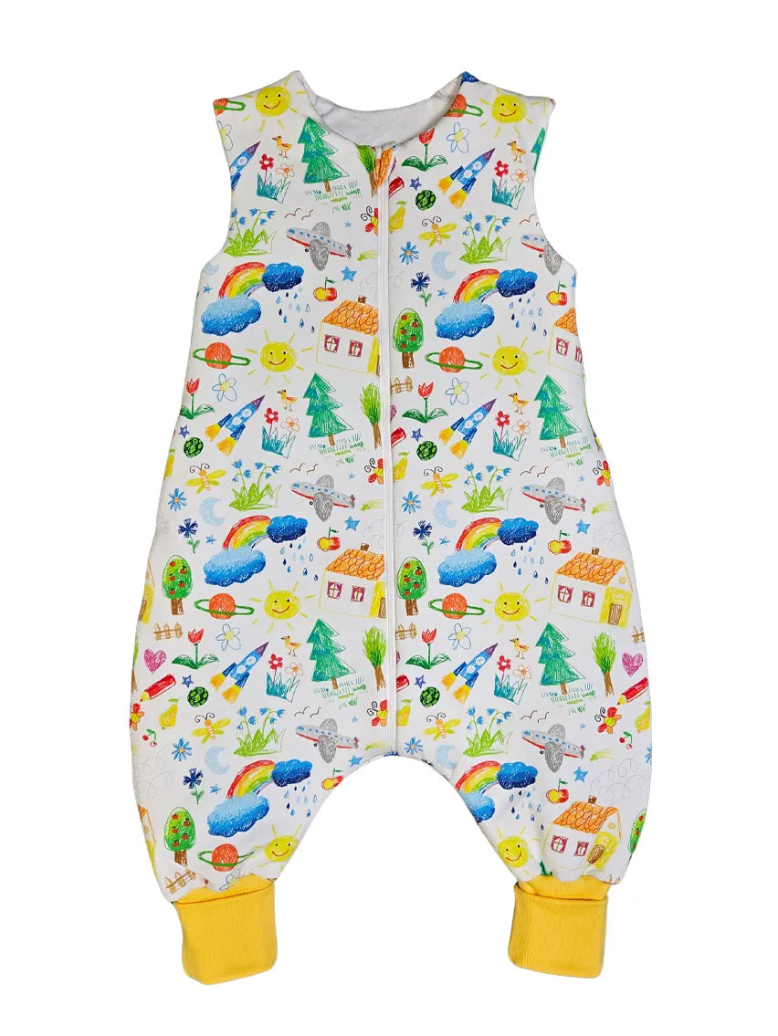 Thick Cotton Sleeping Bag with Legs and Filling - Kids drawing