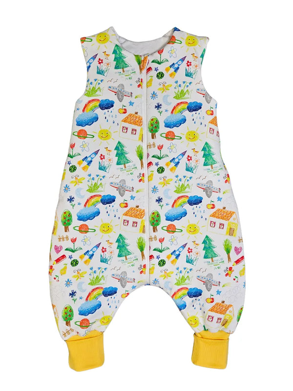 Thick Cotton Sleeping Bag with Legs and Filling - Kids drawing