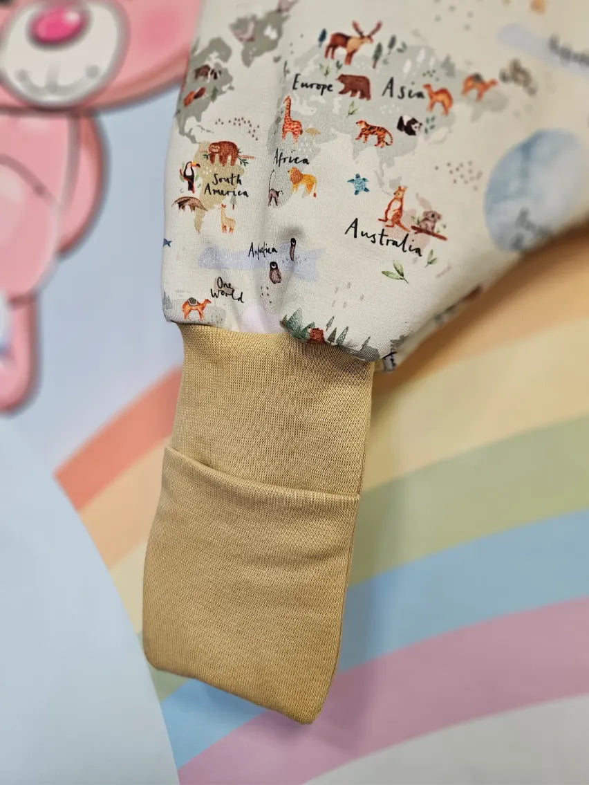 Thick Cotton Sleeping Bag with Legs and Filling - Map of the World