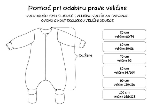 Cotton sleeping bag with legs, sleeves, and filling - Mama and baby elephant