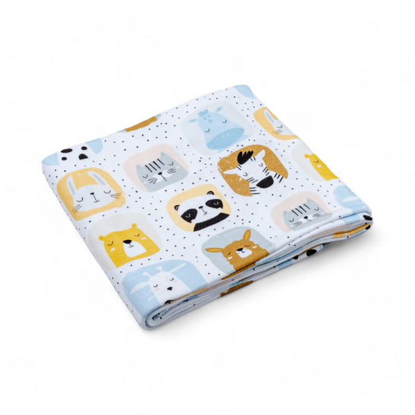 Premium Cotton Double Layer Blanket - Animals and Dots