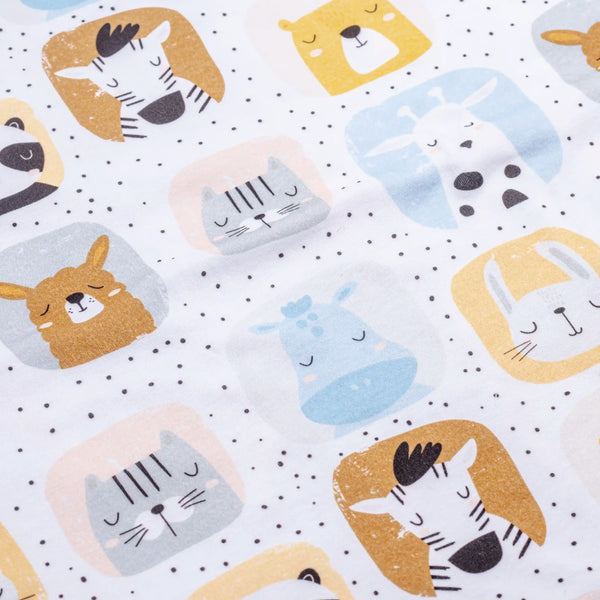 Premium Cotton Double Layer Blanket - Animals and Dots
