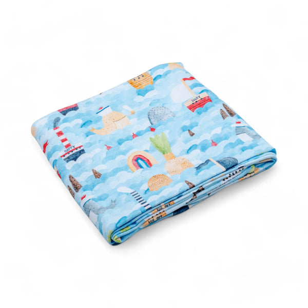 Premium Cotton Double Layer Blanket - Sea