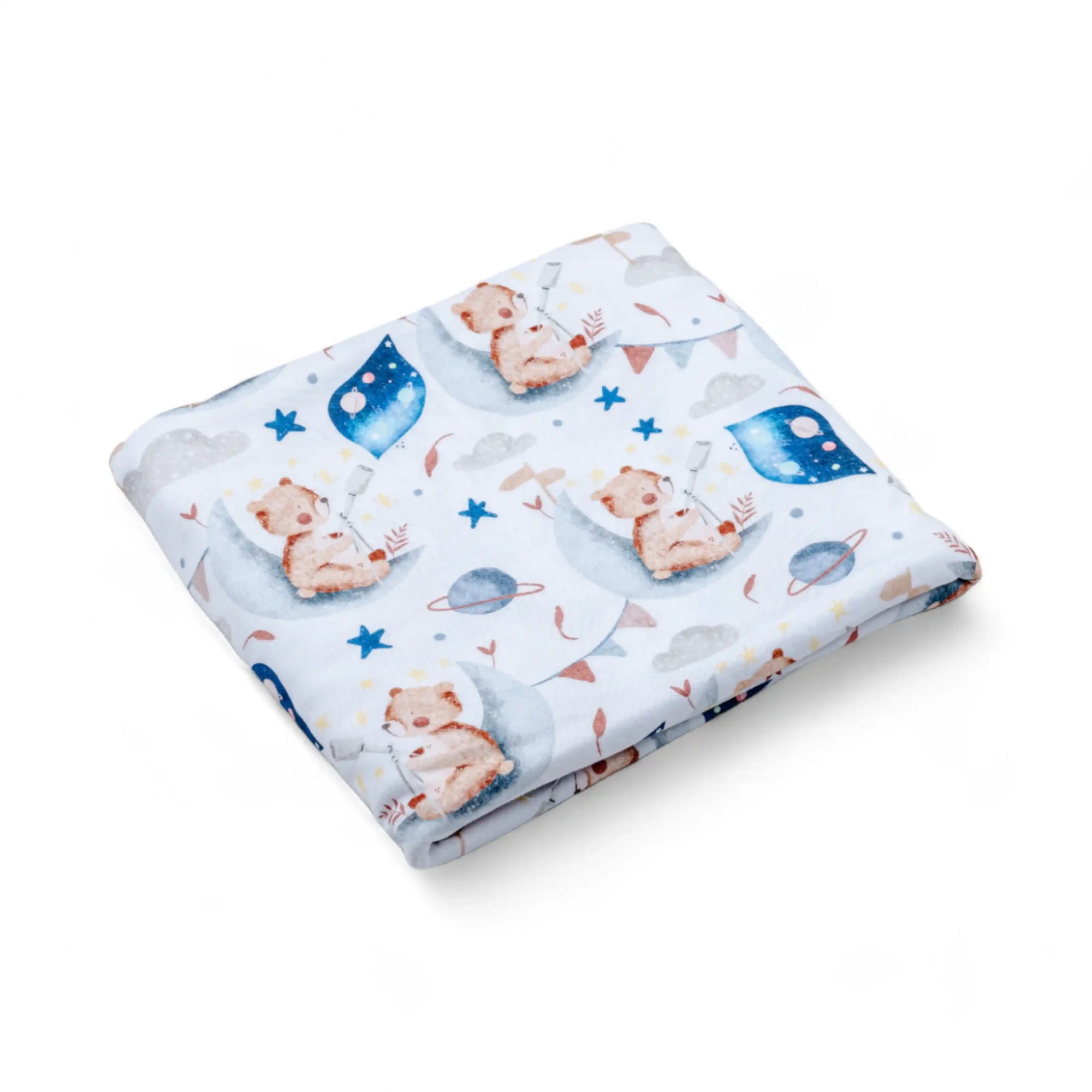 Premium Cotton Double Layer Blanket - Bear on the Moon