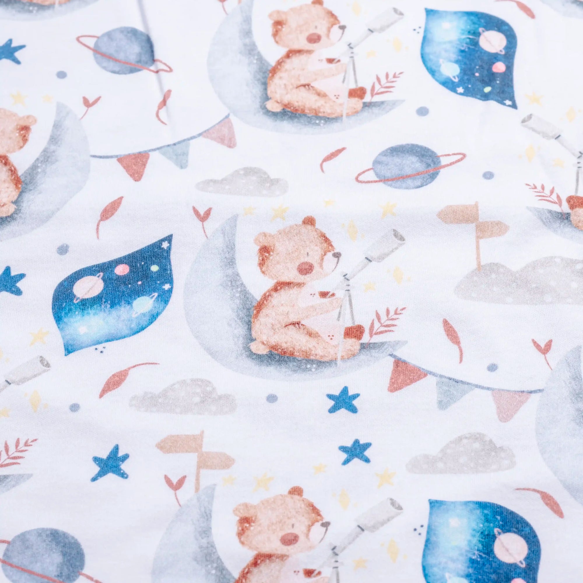 Premium Cotton Double Layer Blanket - Bear on the Moon
