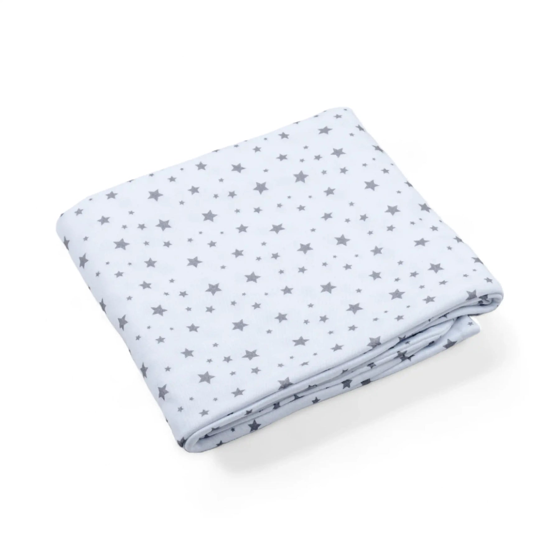 Premium Cotton Double Layer Blanket - Gray Stars on a White Background