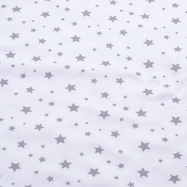 Premium Cotton Double Layer Blanket - Gray Stars on a White Background