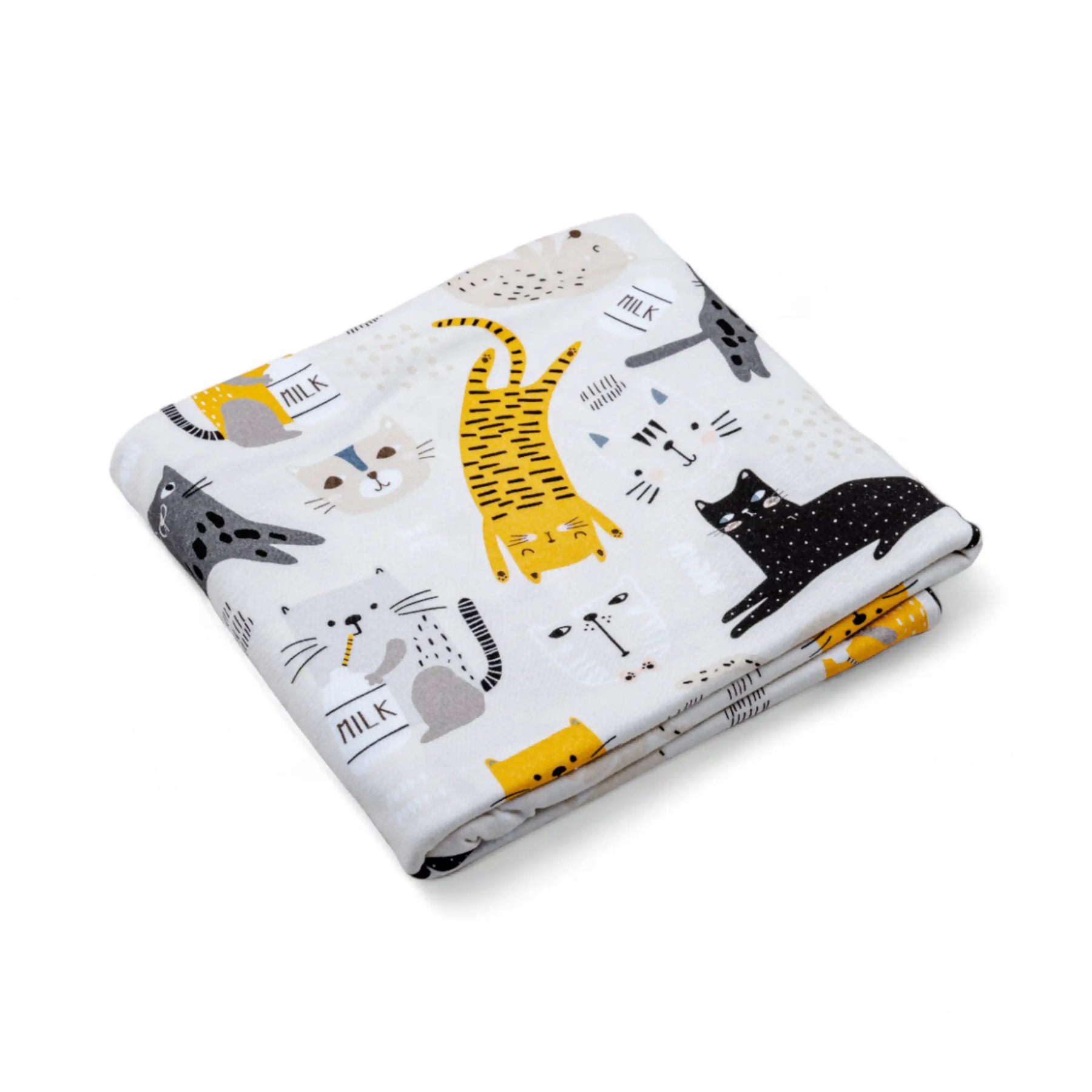 Premium Cotton Double Layer Blanket - Yellow Kittens