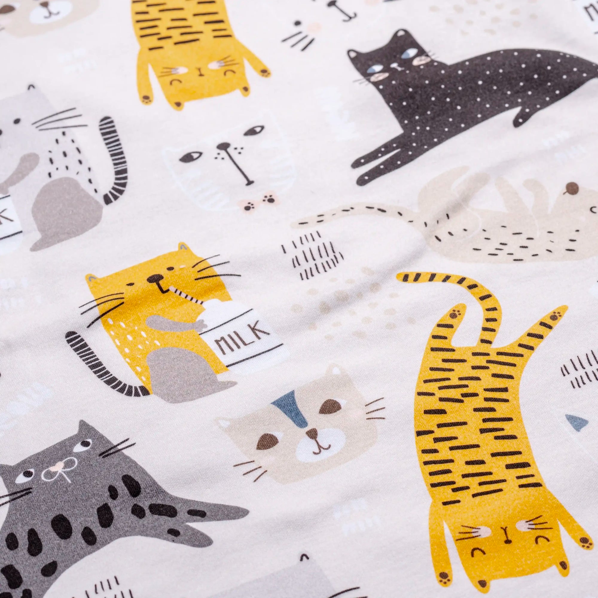 Premium Cotton Double Layer Blanket - Yellow Kittens