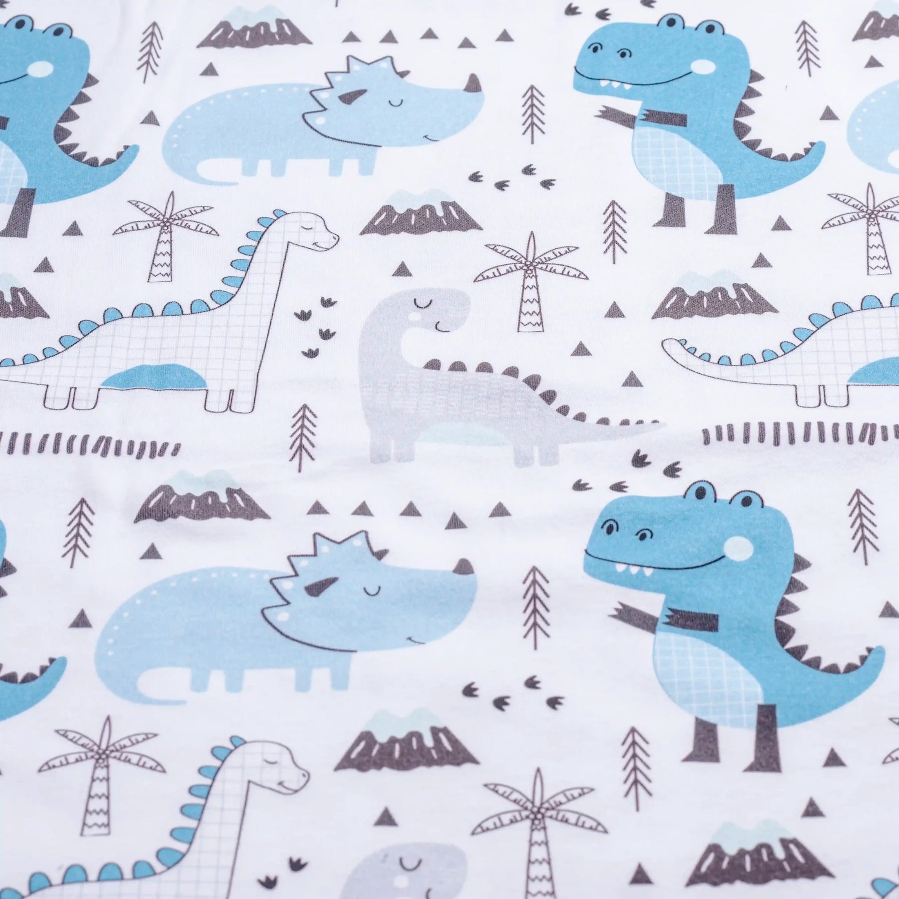 Premium Cotton Double Layer Blanket - Blue Dino