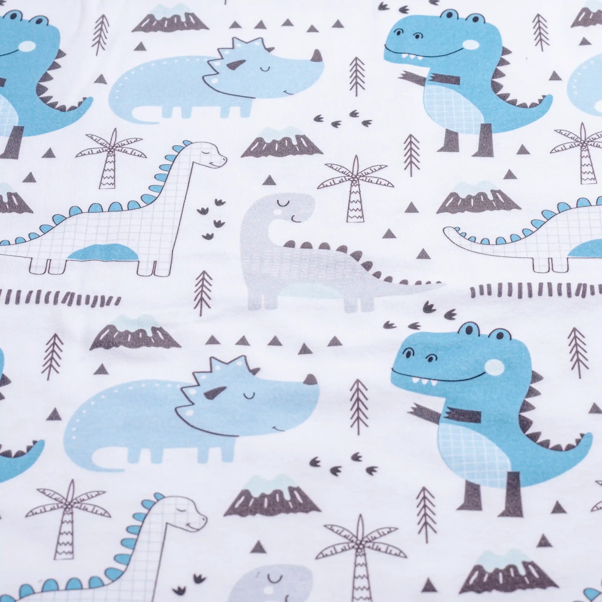 Premium Cotton Double Layer Blanket - Blue Dino