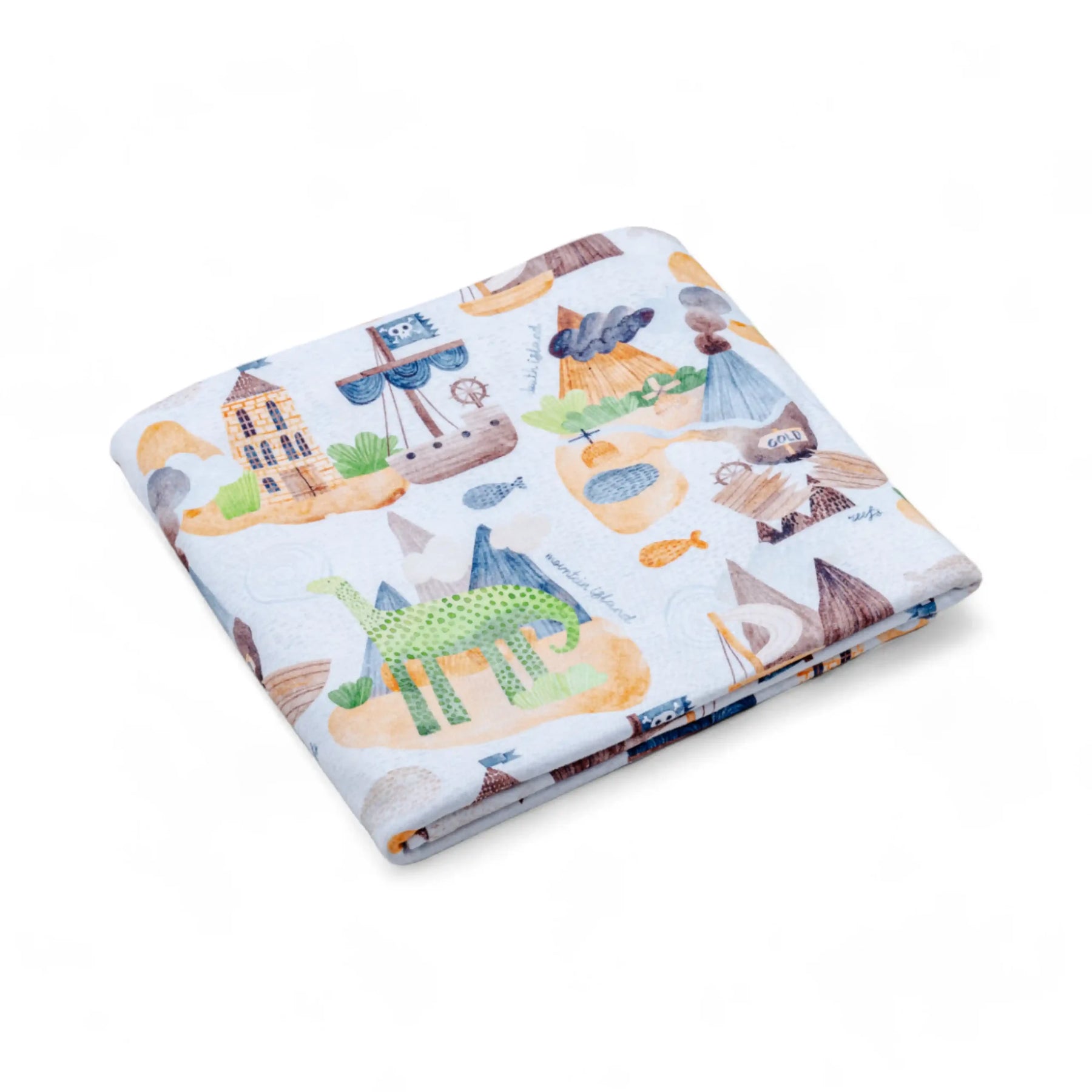 Premium Cotton Double Layer Blanket - Pirate and Dino