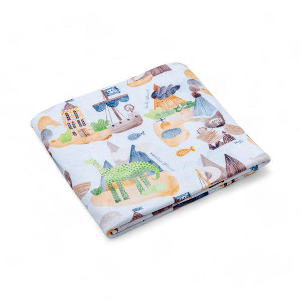 Premium Cotton Double Layer Blanket - Pirate and Dino