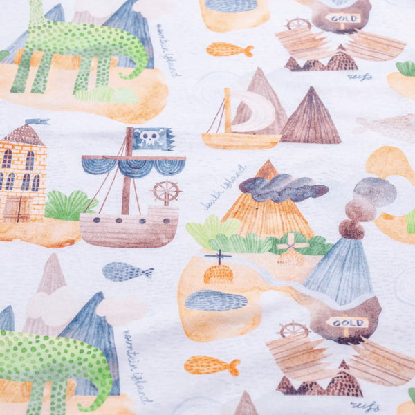 Premium Cotton Double Layer Blanket - Pirate and Dino