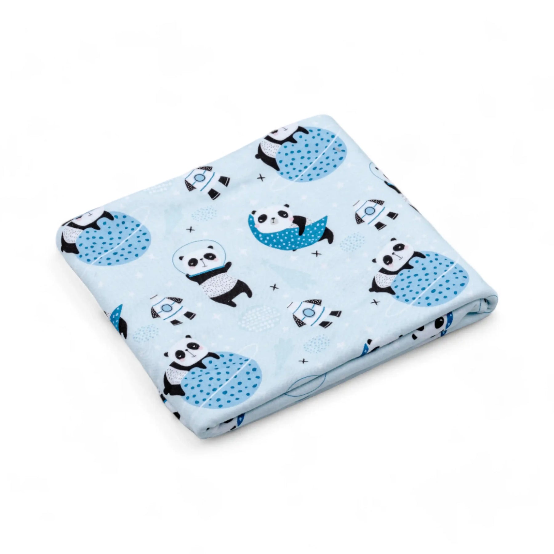 Premium Cotton Double Layer Blanket - Blue Pandas