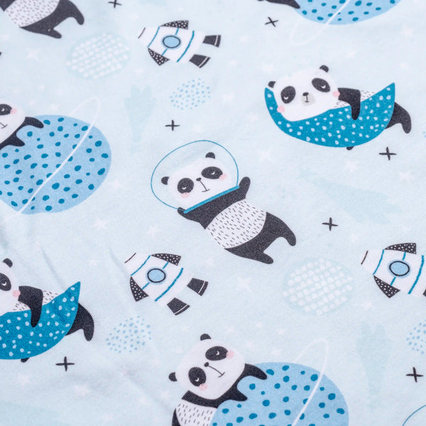 Premium Cotton Double Layer Blanket - Blue Pandas