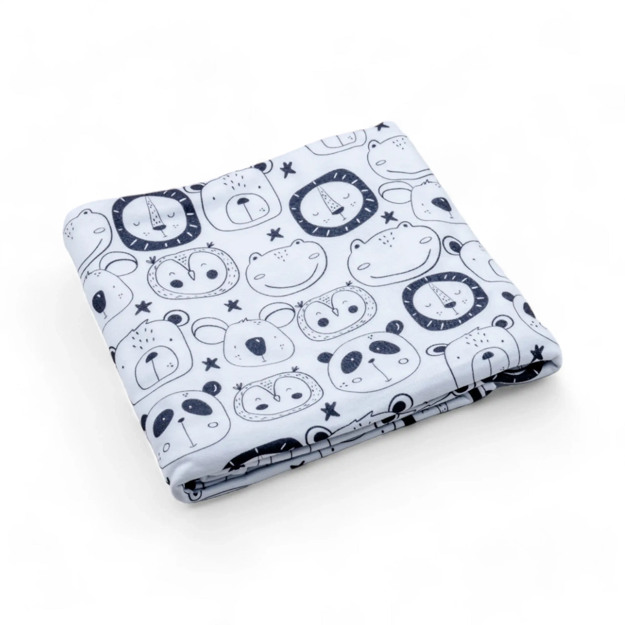 Premium Cotton Double Layer Blanket - Black Animals