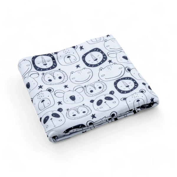 Premium Cotton Double Layer Blanket - Black Animals
