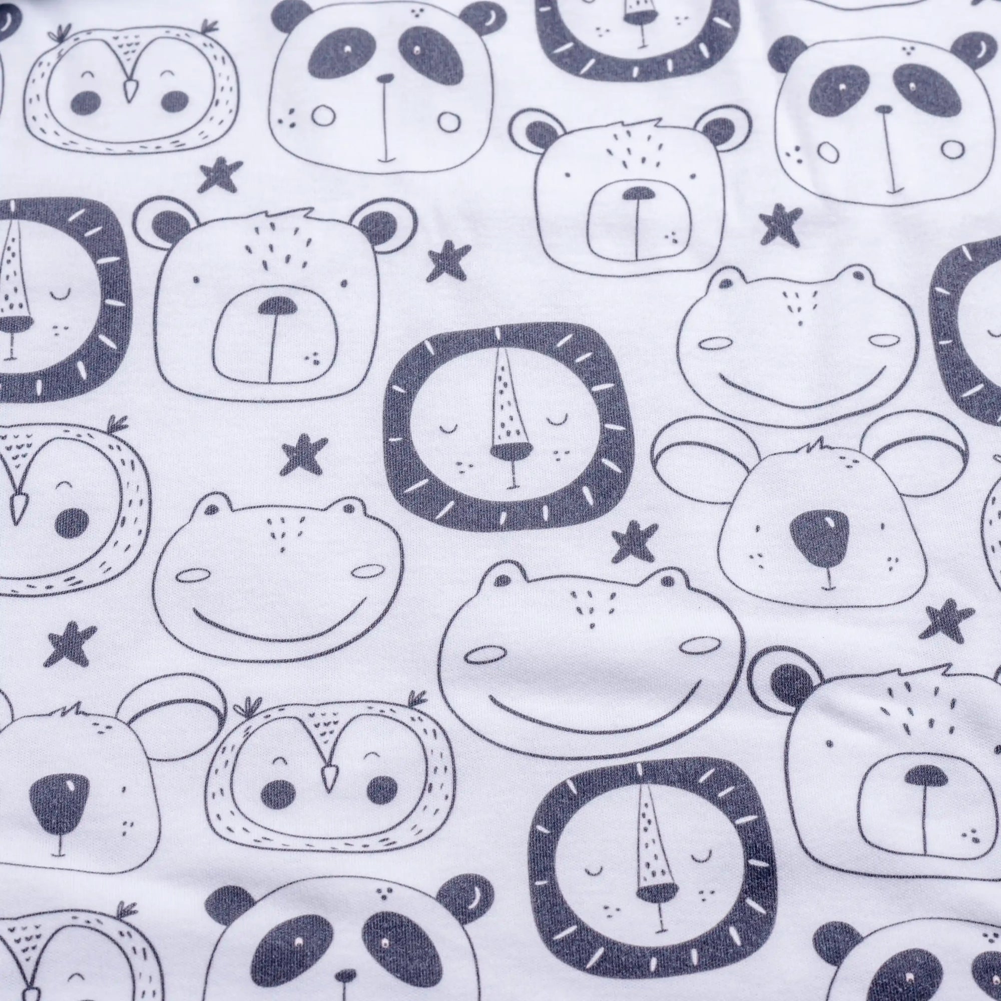 Premium Cotton Double Layer Blanket - Black Animals
