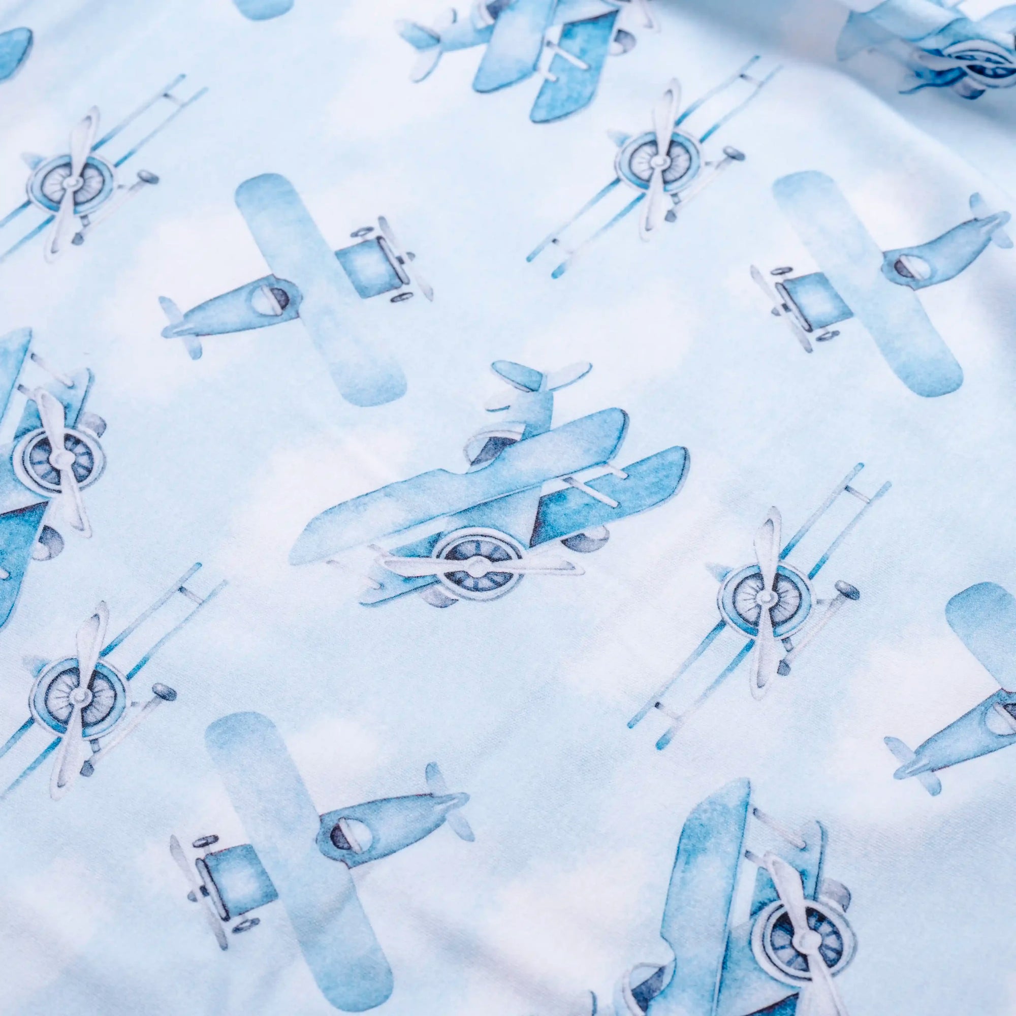 Premium Cotton Double Layer Blanket - Blue Planes