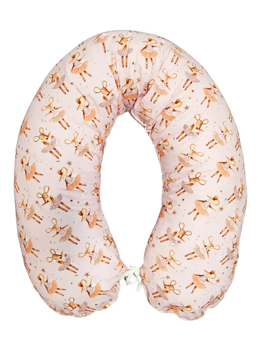 Nursing Pillow with Cotton Cover 170cm - Mouse Fairy + Pink Plush
