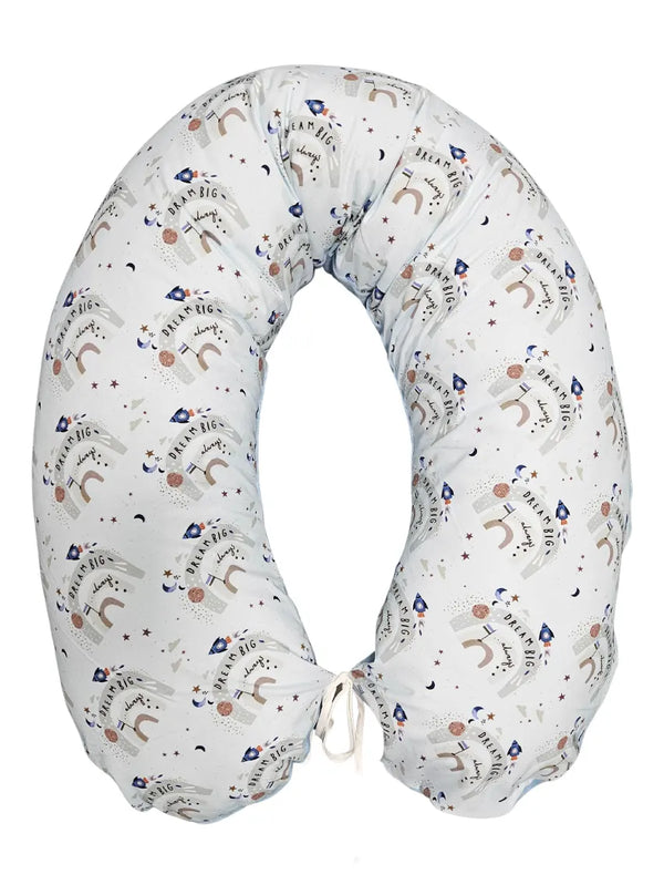 Nursing and Sleeping Pillow 170 cm with Cotton-Plush Cover - Dream Big Rainbow
