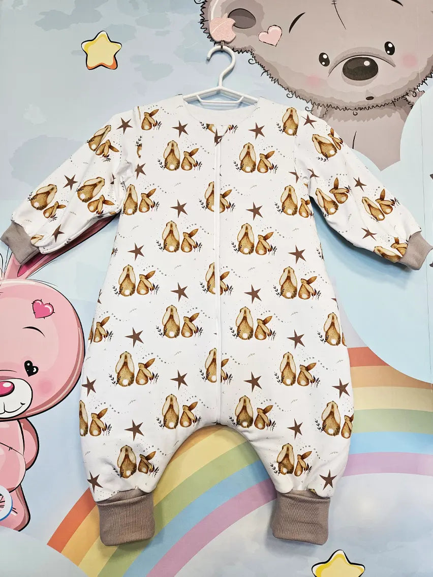 Cotton Sleeping Bag with Legs and Sleeves - Bunny and the Star