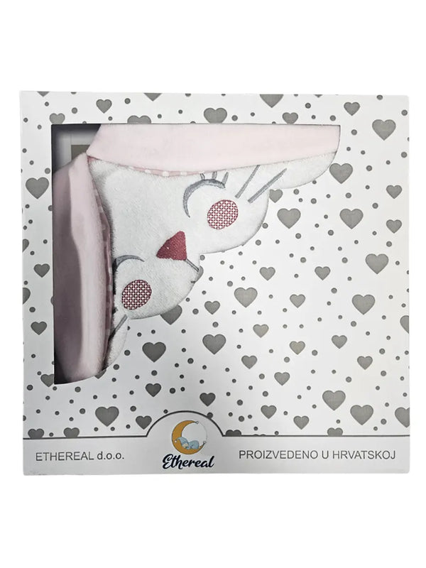 Cotton Towel 100x100cm - Embroidered - Bunny - Retro Pink