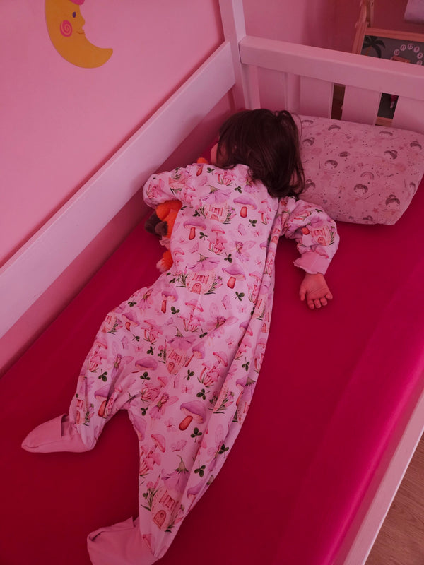 Thick Cotton Sleeping Bag with Legs, Sleeves, and Filling - Lilac Forest Fairy