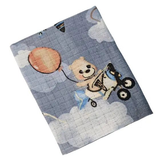 Children's Cotton Tetra Diaper 70x70cm - Bear in the Airplane