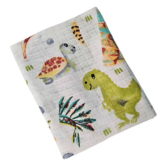 Children's Cotton Tetra Diaper 70x70cm - Dinosaur