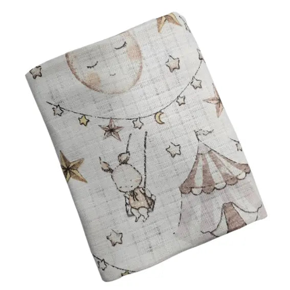 Children's Cotton Tetra Diaper 70x70cm - Bunny on a Swing