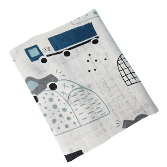 Children's Cotton Tetra Diaper 70x70cm - Vehicles