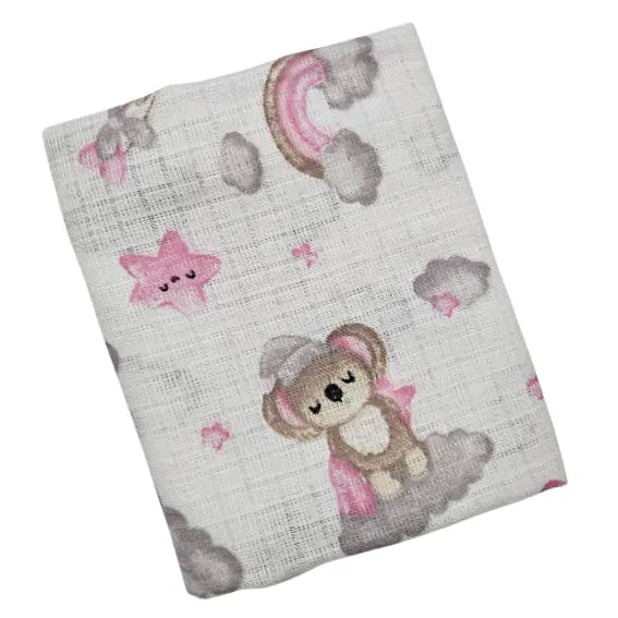 Dječja tetra pelena pamuk 70x70cm - Roza koala