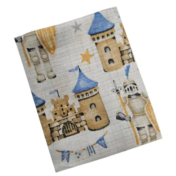 Children's Cotton Tetra Diaper 70x70cm - Blue Castle