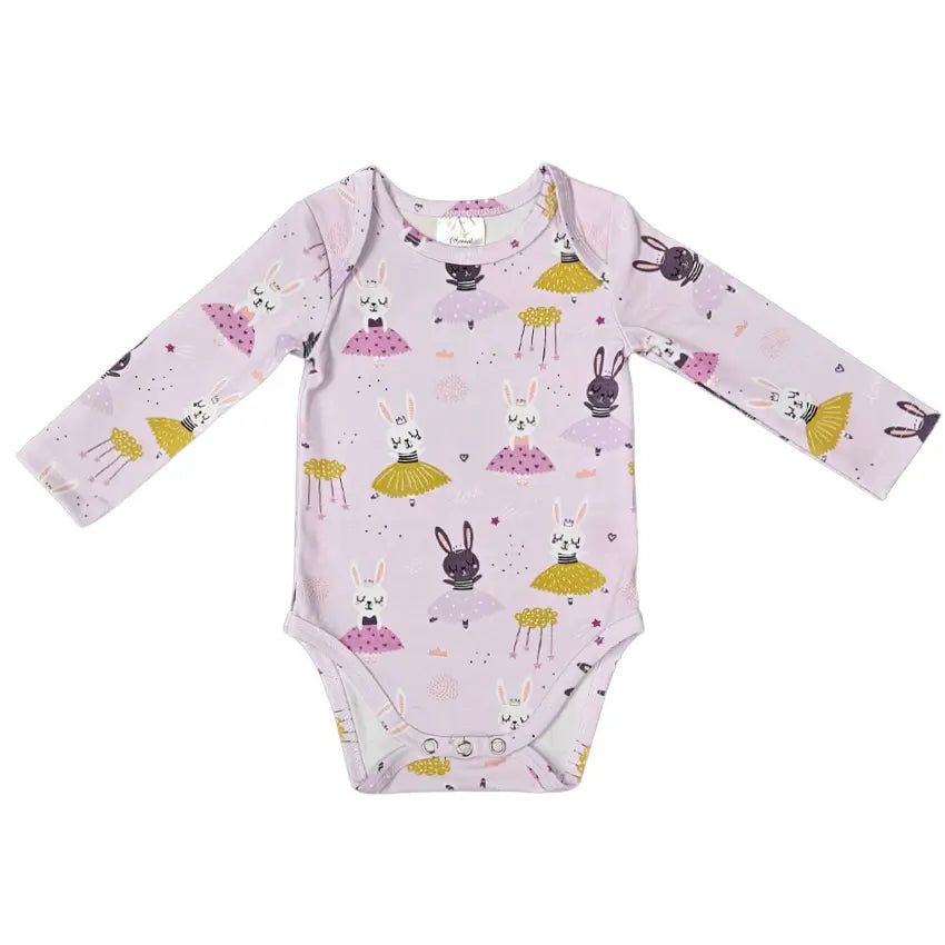 Long Sleeve Bodysuit - Lilac Bunny