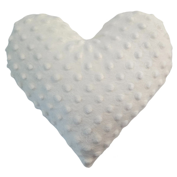 Minky decorative cushion heart - White