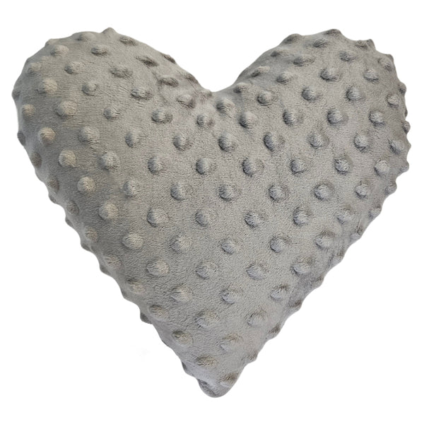 Minky Decorative Heart Pillow - Gray