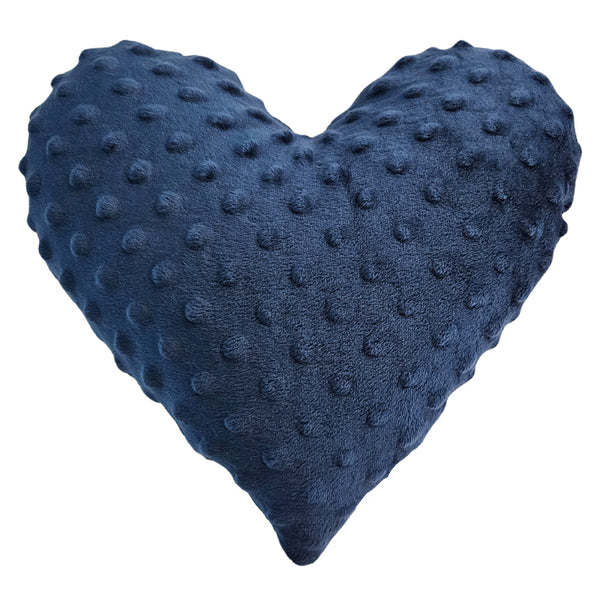 Minky decorative heart pillow - Dark blue