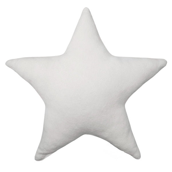 Cotton Velvet Decorative Star Cushion - White