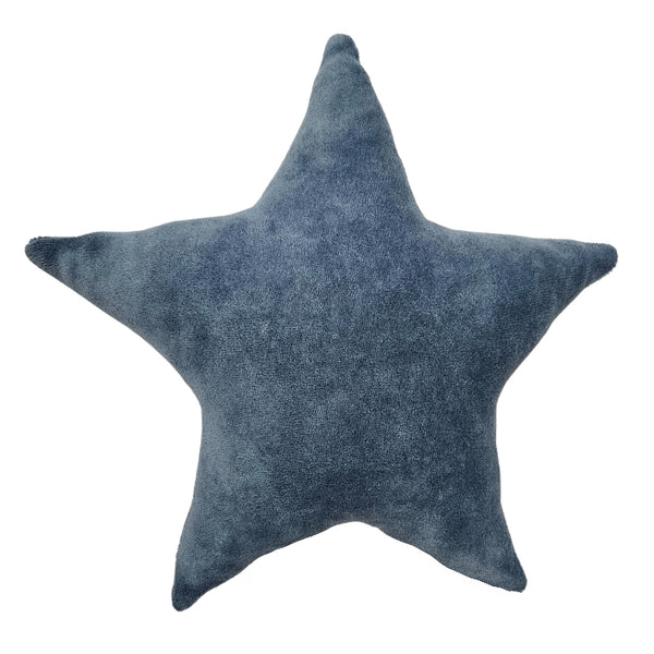 Cotton Velvet Decorative Star Cushion - Jeans Blue