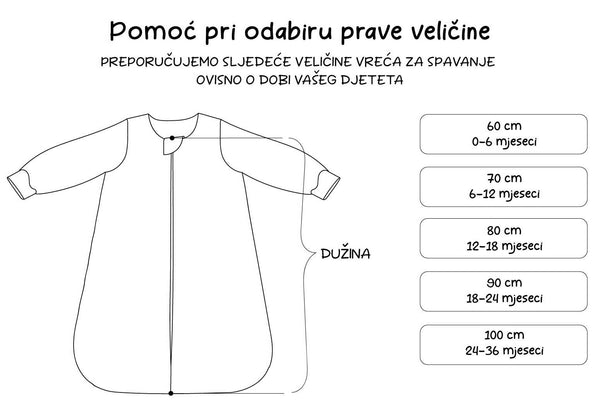 Pamučna vreća za spavanje s rukavima - Pink bows