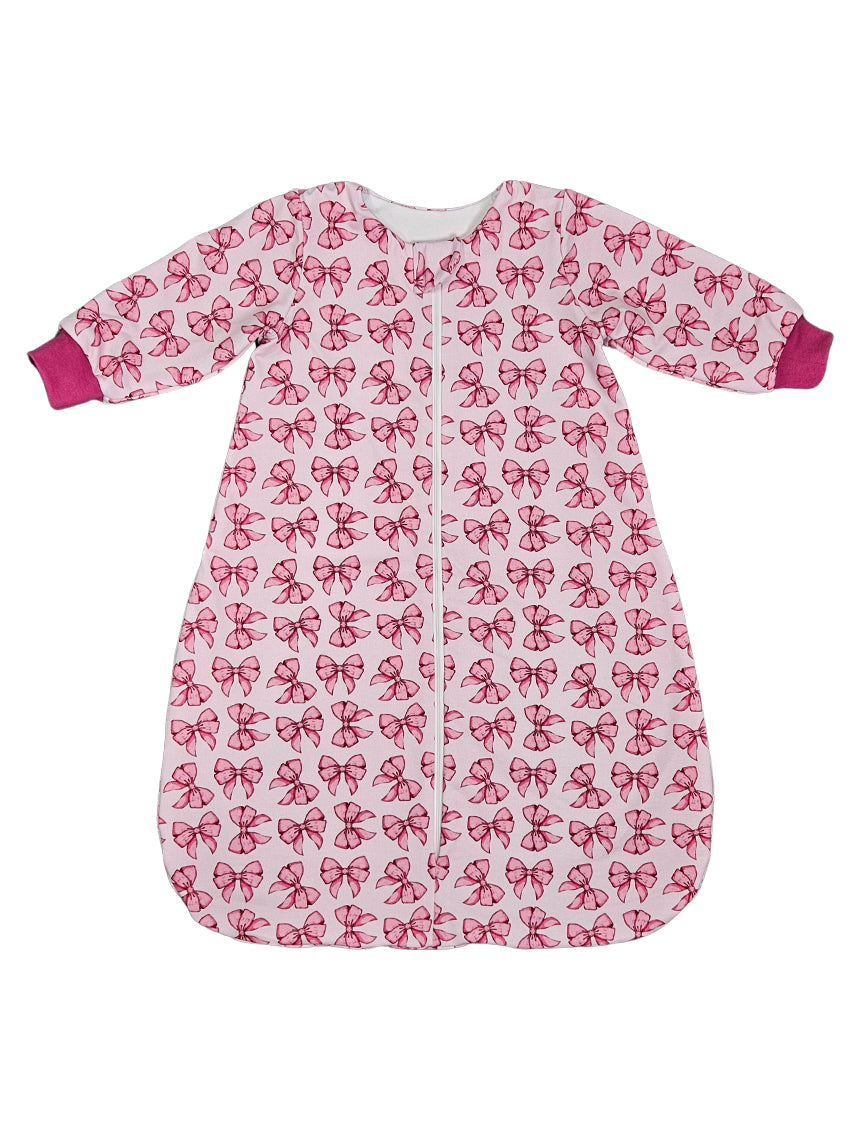 Pamučna vreća za spavanje s rukavima - Pink bows