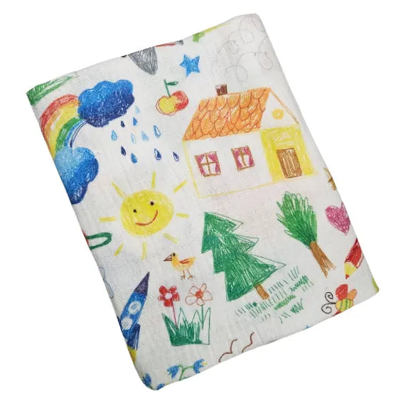 Kids muslin tetra diaper premium 65x65cm - Kids drawing