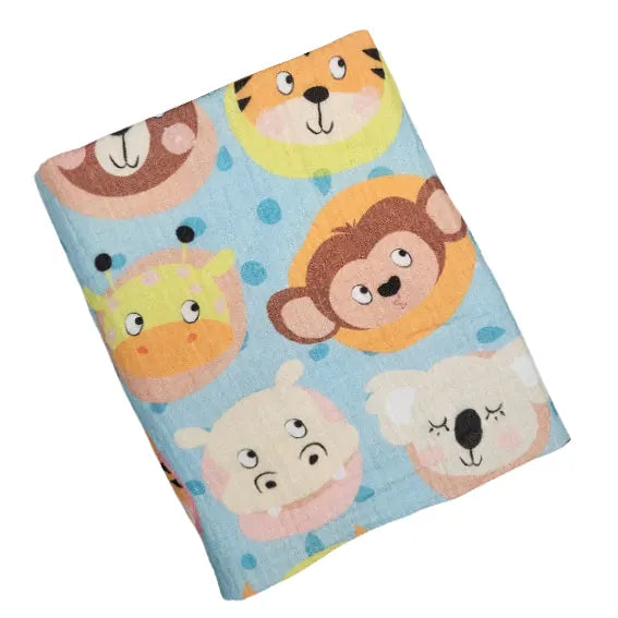 Children's Premium Muslin Tetra Diaper 65x65cm - Jungle Baby Animals