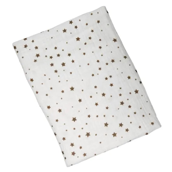 Children's Premium Muslin Tetra Diaper 65x65cm - Little Brown Stars