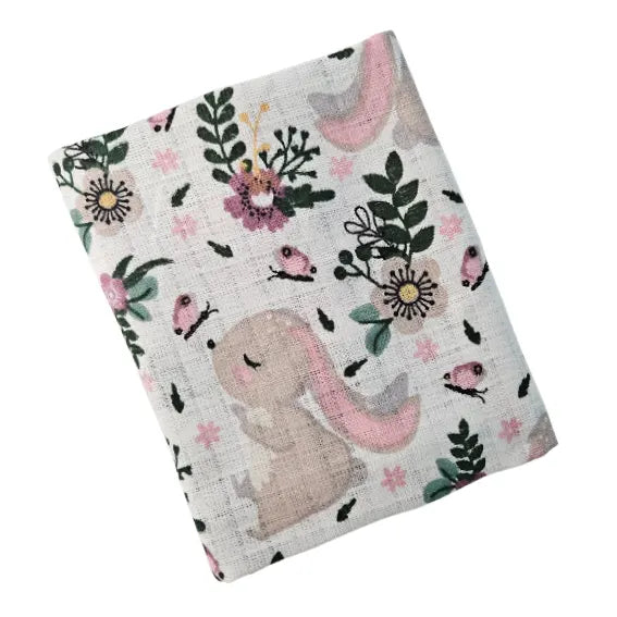 Children's Cotton Tetra Diaper 70x70cm - Bunny in Flowers
