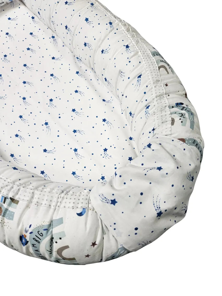 Baby Nest - Double-Sided - Dream Big Rainbow and Blue Stars