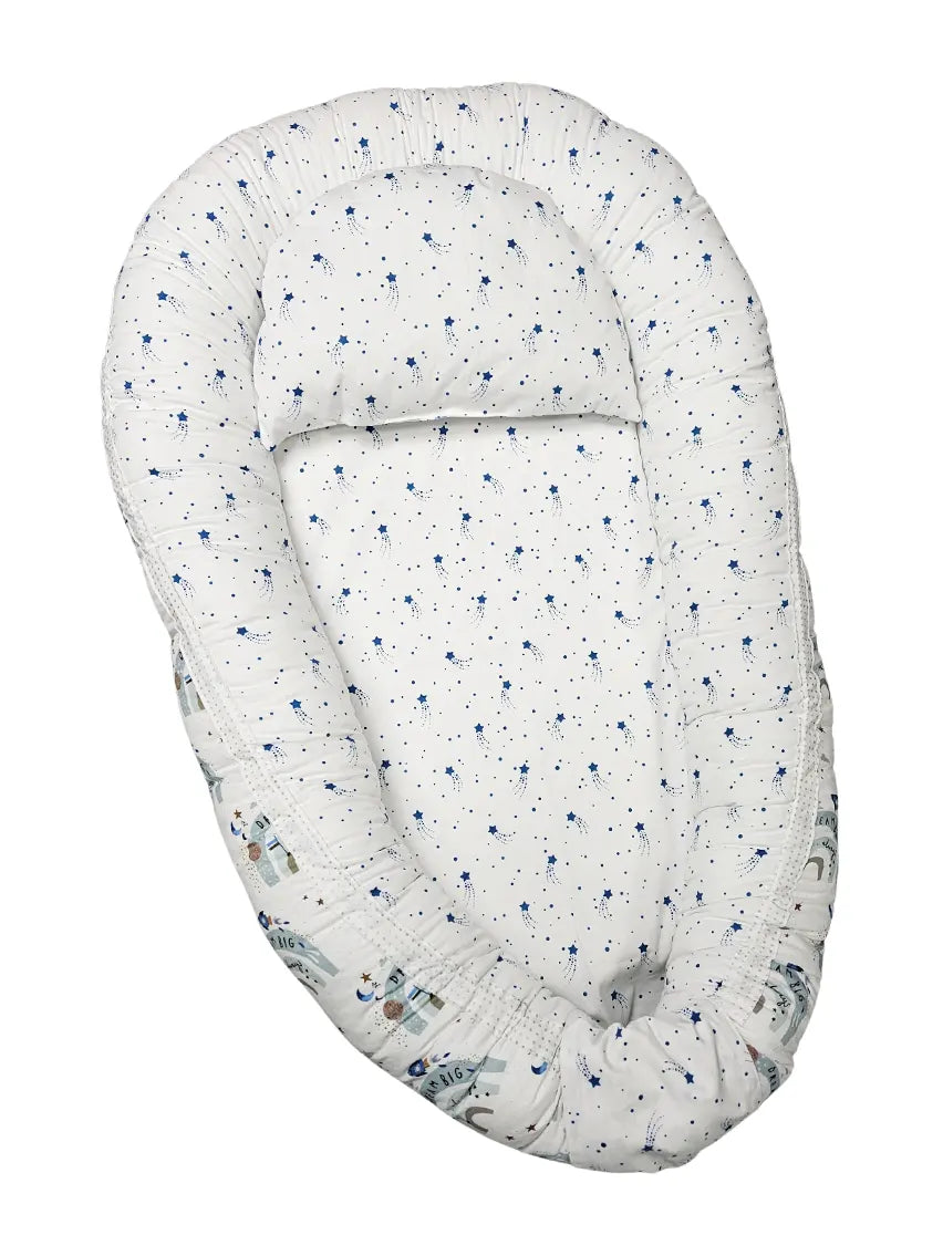 Baby Nest - Double-Sided - Dream Big Rainbow and Blue Stars